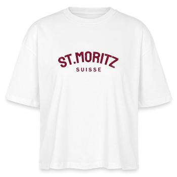 St. Moritz - Suisse - Schweiz - Swiss - Stanley/Stella Frauen Boxy Bio-T-Shirt Nova - Weiß - Vorne - Anna (173cm)
