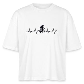 Fahrrad Rennrad EKG Herzschlag Herzfrequenz - Stanley/Stella Frauen Boxy Bio-T-Shirt Nova - Weiß - Vorne - Anna (173cm)