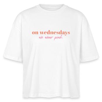 Le mercredi, on porte du rose | Mean Girls Citation Desi - T-shirt bio NOVA Stanley/Stella Femme - blanc - Devant - Anna (173cm)