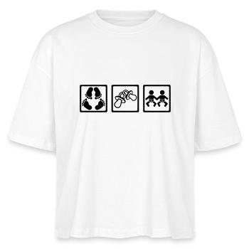 Zwillinge - Stanley/Stella Frauen Boxy Bio-T-Shirt Nova - Weiß - Vorne - Anna (173cm)