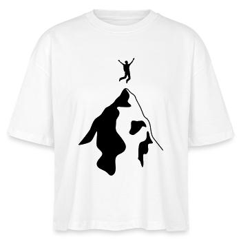 Bergsteiger erreicht Gipfel - Stanley/Stella Frauen Boxy Bio-T-Shirt Nova - Weiß - Vorne - Anna (173cm)