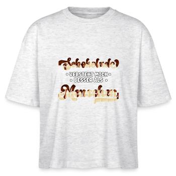 Le chocolat me comprend mieux que les gens - T-shirt bio NOVA Stanley/Stella Femme - blanc chiné - Devant - Anna (173cm)
