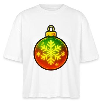 Christmas Ball Snowflake Ornament - Stanley/Stella Nova Women’s Boxy Organic T-Shirt - white - Front - Anna (173cm)