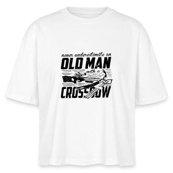 Crossbow never underestimate an old man - Stanley/Stella Nova Women’s Boxy Organic T-Shirt - white - Front - Anna (173cm)