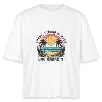 Sonne, Strand und Meer - mein Lebenselixier - Stanley/Stella Frauen Boxy Bio-T-Shirt Nova - Weiß - Vorne - Anna (173cm)