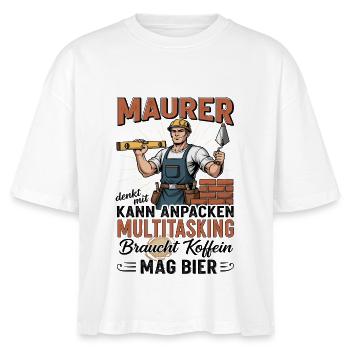 Mureren - Stanley/Stella Nova økologisk T-shirt med boxy-snit til damer - hvid - Foran - Anna (173cm)