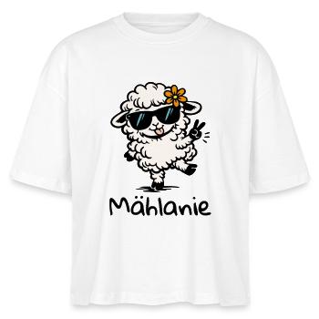 Mählanie Lustiges Schaf Wortspiel Melanie Name - Stanley/Stella Frauen Boxy Bio-T-Shirt Nova - Weiß - Vorne - Anna (173cm)