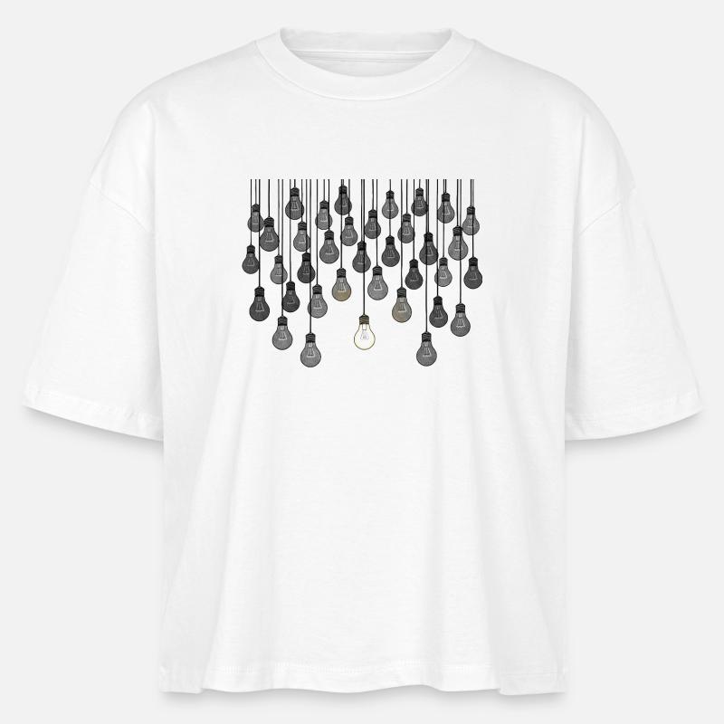 Grey bulb array with unique brightness - Stanley/Stella Nova Women’s Boxy Organic T-Shirt - white