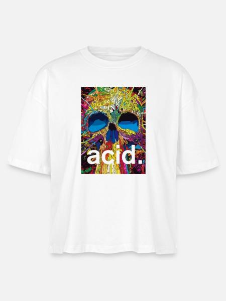 acid. skull - Stanley/Stella Frauen Boxy Bio-T-Shirt Nova - Weiß