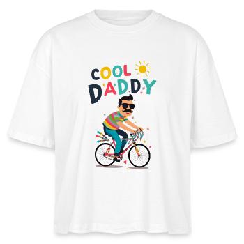 Vibrant Cool Daddy Cyclist Design - Stanley/Stella Nova Women’s Boxy Organic T-Shirt - white - Front - Anna (173cm)
