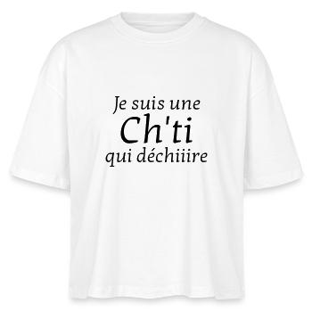 Ch'ti / Nord / Chti / Ch'ti mi / Nordiste - T-shirt bio NOVA Stanley/Stella Femme - blanc - Devant - Anna (173cm)