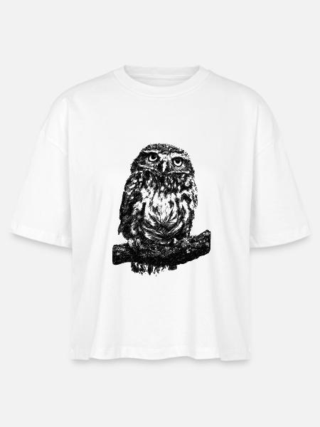 Eule - Stanley/Stella Frauen Boxy Bio-T-Shirt Nova - Weiß