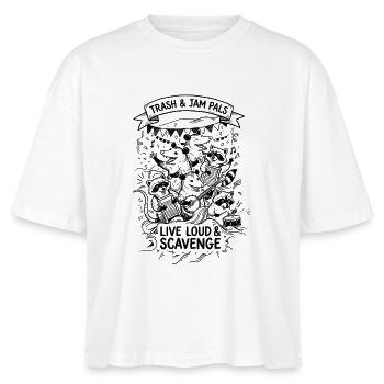 Trash and Jam Pals - Stanley/Stella Frauen Boxy Bio-T-Shirt Nova - Weiß - Vorne - Anna (173cm)