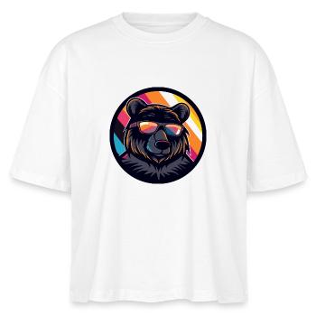 Bär Comic Cool Sommer - Stanley/Stella Frauen Boxy Bio-T-Shirt Nova - Weiß - Vorne - Anna (173cm)