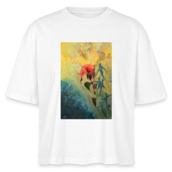 Abstract Floral Scene - Stanley/Stella Nova Women’s Boxy Organic T-Shirt - white - Front - Anna (173cm)