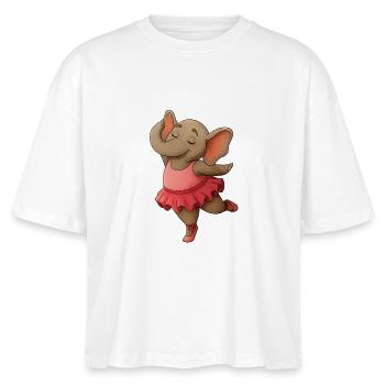 Tanzender Elefant im Tutu - Stanley/Stella Frauen Boxy Bio-T-Shirt Nova - Weiß - Vorne - Anna (173cm)