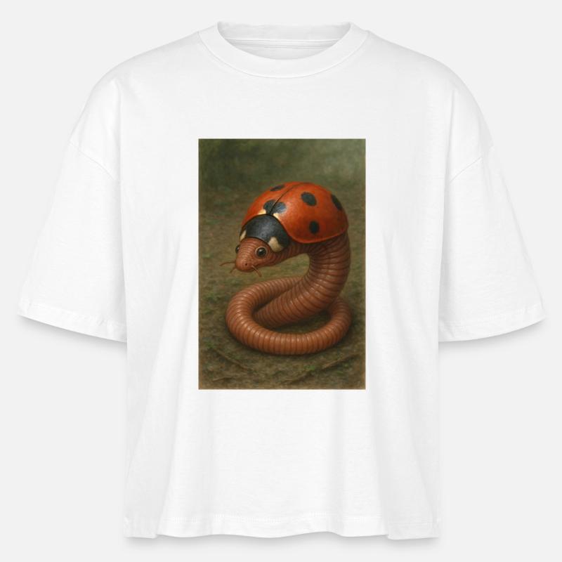 Ladybug and earthworm - Stanley/Stella Nova Women’s Boxy Organic T-Shirt - white