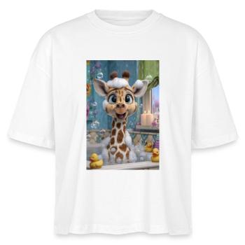 Charme de girafe dans le bain moussant - T-shirt bio NOVA Stanley/Stella Femme - blanc - Devant - Anna (173cm)