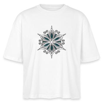 Flower of Aphrodite, silver, Symbol of love, - T-shirt bio NOVA Stanley/Stella Femme - blanc - Devant - Anna (173cm)
