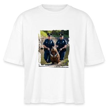 Beaver arrested by the police - Stanley/Stella Nova Women’s Boxy Organic T-Shirt - white - Front - Anna (173cm)