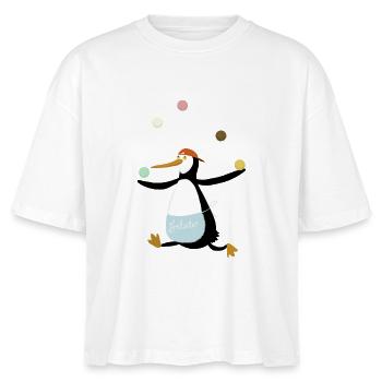 Pinguin jongliert Eis - Stanley/Stella Frauen Boxy Bio-T-Shirt Nova - Weiß - Vorne - Anna (173cm)