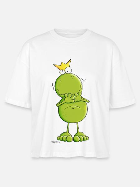 Frosch mit Krone - Stanley/Stella Frauen Boxy Bio-T-Shirt Nova - Weiß