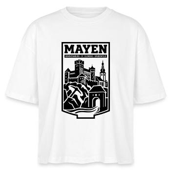 Mayen Wahrzeichen Silhouette - Stanley/Stella Frauen Boxy Bio-T-Shirt Nova - Weiß - Vorne - Anna (173cm)
