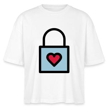 Padlock, love lock - Stanley/Stella Nova Women’s Boxy Organic T-Shirt - white - Front - Anna (173cm)
