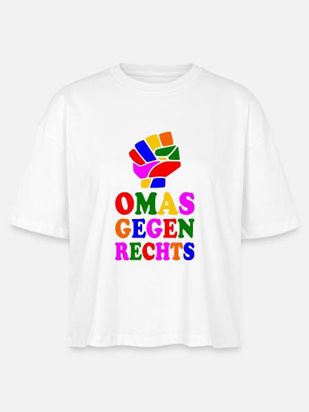Omas gegen rechts - Stanley/Stella Frauen Boxy Bio-T-Shirt Nova - Weiß