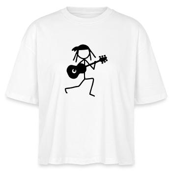 Strichmännchen mit Gitarre - Stanley/Stella Frauen Boxy Bio-T-Shirt Nova - Weiß - Vorne - Anna (173cm)