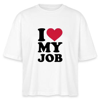 I love my job - Ekologiczna koszulka damska o pudełkowym kroju Stanley/Stella Nova - biały - Przód - Anna (173cm)