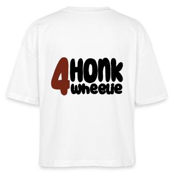 honk 4 wheelie - Stanley/Stella Frauen Boxy Bio-T-Shirt Nova - Weiß - Hinten - Anna (173cm)