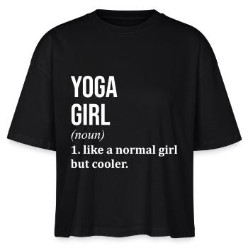 Yoga Girl Funny Quote - Stanley/Stella Nova Women’s Boxy Organic T-Shirt - black - Front - Anna (173cm)