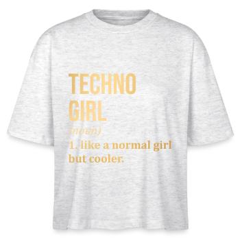 Techno - Stanley/Stella Frauen Boxy Bio-T-Shirt Nova - Weiß meliert - Vorne - Anna (173cm)