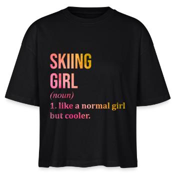 Ski - Stanley/Stella Frauen Boxy Bio-T-Shirt Nova - Schwarz - Vorne - Anna (173cm)