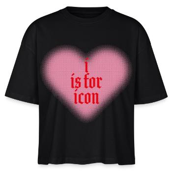 I is for Icon – Heart meets Statement - Stanley/Stella Nova Women’s Boxy Organic T-Shirt - black - Front - Anna (173cm)