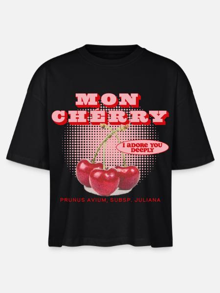 Mon Cherry Love - Stanley/Stella Frauen Boxy Bio-T-Shirt Nova - Schwarz