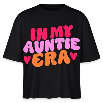 In My Auntie Era Statement - Stanley/Stella Frauen Boxy Bio-T-Shirt Nova - Schwarz - Vorne - Anna (173cm)