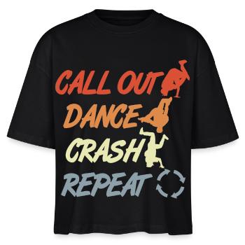 Vintage Breakdance Citat - Stanley/Stella Nova økologisk T-shirt med boxy-snit til damer - sort - Foran - Anna (173cm)