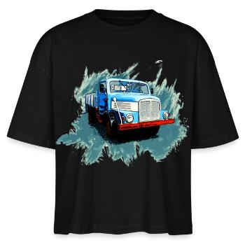 Ostkraft auf Rädern - Stanley/Stella Frauen Boxy Bio-T-Shirt Nova - Schwarz - Vorne - Anna (173cm)