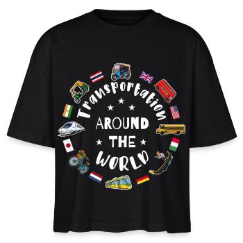 Transportmittel rund um die Welt - Stanley/Stella Frauen Boxy Bio-T-Shirt Nova - Schwarz - Vorne - Anna (173cm)