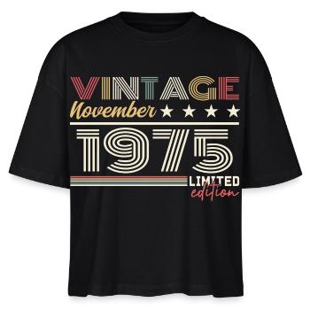 november 1975 - Stanley/Stella Vrouwen Boxy bio-T-shirt Nova - zwart - Voor - Anna (173cm)