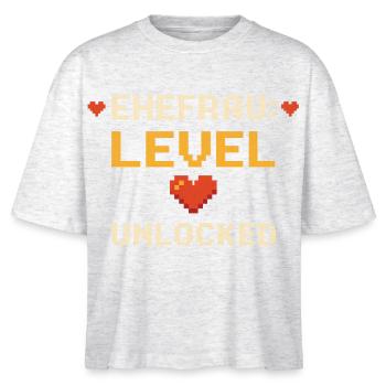 Wife Level Unlocked Funny Gamer Nerd - Stanley/Stella Nova Women’s Boxy Organic T-Shirt - heather white - Front - Anna (173cm)