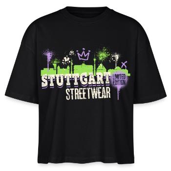 Stuttgart Skyline City Germany Graffiti Art - Stanley/Stella Nova Women’s Boxy Organic T-Shirt - black - Front - Anna (173cm)
