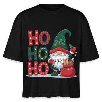 HoHoHo Gnome Christmas - Stanley/Stella Nova Women’s Boxy Organic T-Shirt - black - Front - Anna (173cm)