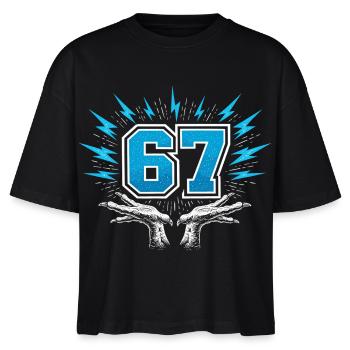 67 Six Seven - Hühnerfüße - Stanley/Stella Frauen Boxy Bio-T-Shirt Nova - Schwarz - Vorne - Anna (173cm)