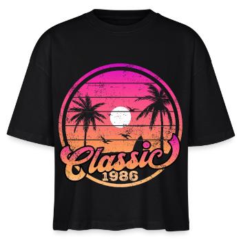 Palmiers du coucher de soleil classiques de 1986 - T-shirt bio NOVA Stanley/Stella Femme - noir - Devant - Anna (173cm)