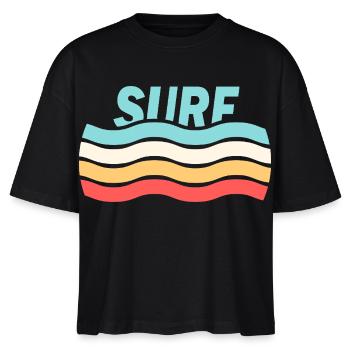 Surf - Stanley/Stella Frauen Boxy Bio-T-Shirt Nova - Schwarz - Vorne - Anna (173cm)