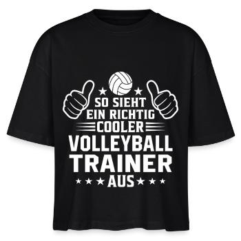 So sieht ein cooler Volleyball Trainer aus  - Stanley/Stella Frauen Boxy Bio-T-Shirt Nova - Schwarz - Vorne - Anna (173cm)