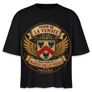 Fierté Vendée - Mareuil-sur-Lay-Dissais Privilège  - T-shirt bio NOVA Stanley/Stella Femme - noir - Devant - Anna (173cm)